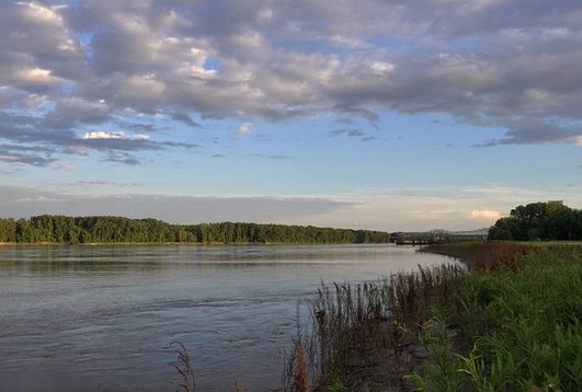 The Missouri River near the St. Charles riverfront